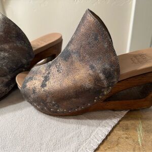 Dansko Brown Wedge Shoes with Wooden Heel